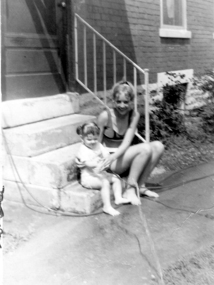 Baby Rhonda with a neighbor in Cincinnati Ohio